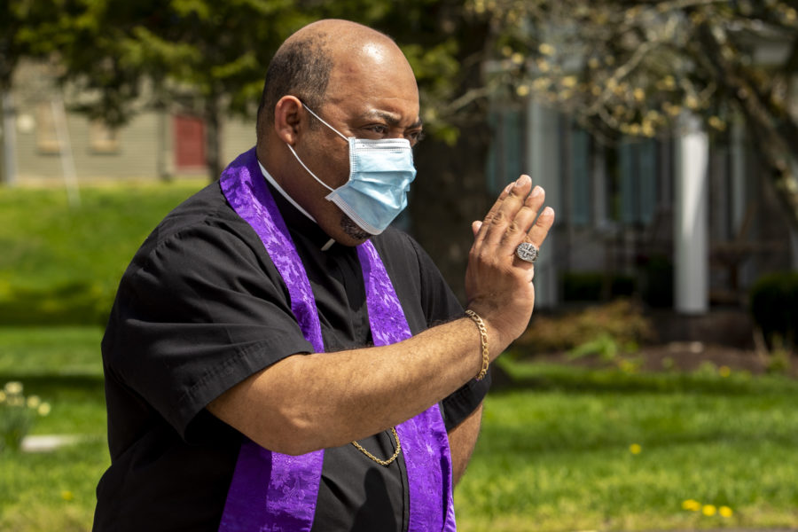 Fr. Reggie giving a blessing